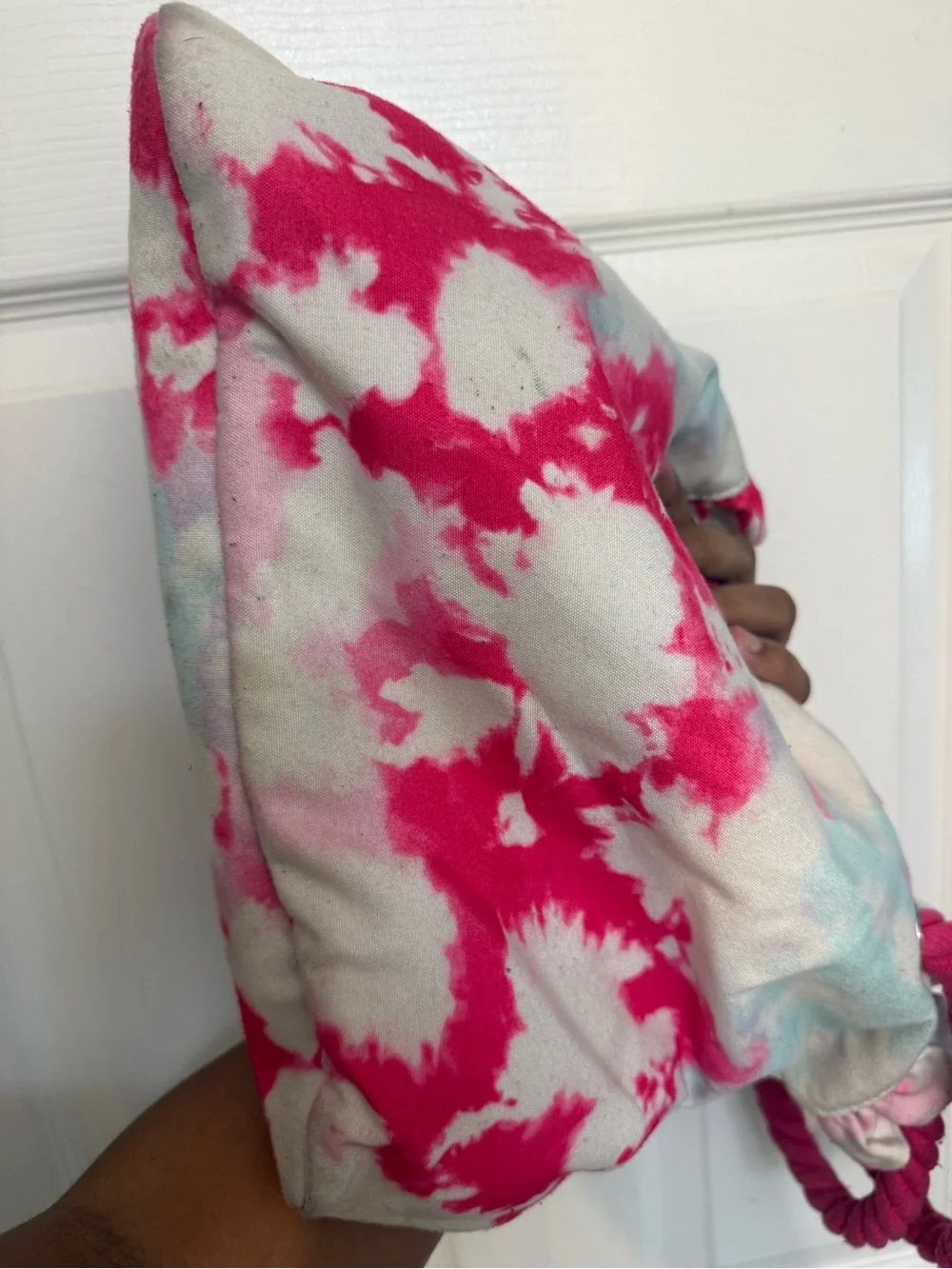 Kids Pink Tie-Dye Canvas Tote Bag with Rope Handles
